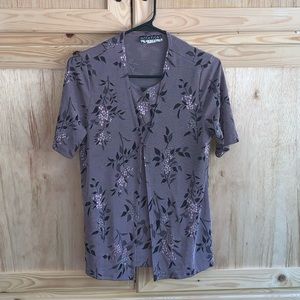 Notations purple printed dressy shirt size M